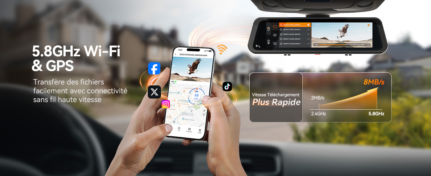 dashcam retroviseur voiture