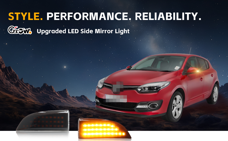 GSOWO LED Clignotant Indicateur avec Canbus sans erreur 2835 SMD pour Re-nault Me-gane 3 MK3 III RS