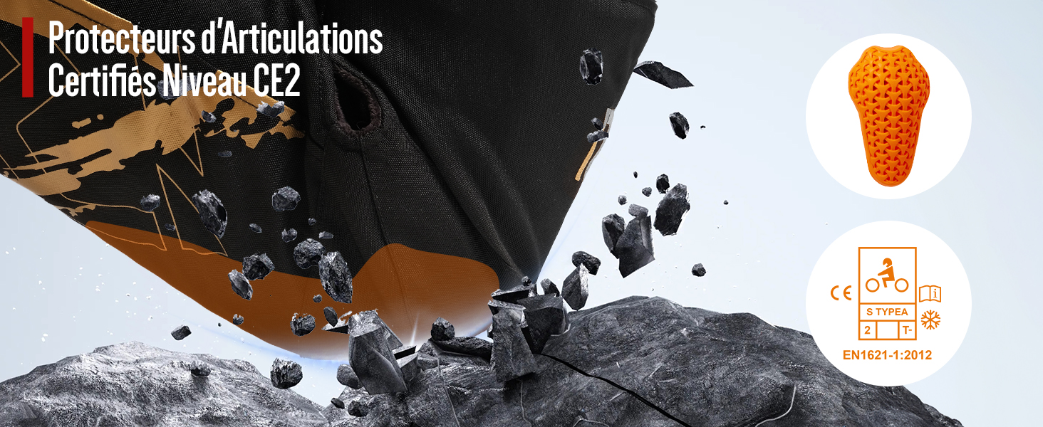 IRON JIA’S Genouillères Moto Hommes Hiver, Equipement de Protection CE2 Amovible