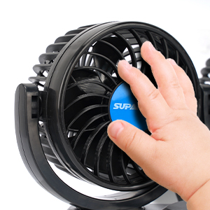 SUPAREE Double Tête Ventilateur Voiture Refroidissement Ventilateur 12v Voiture 2 USB 2 Vitesses