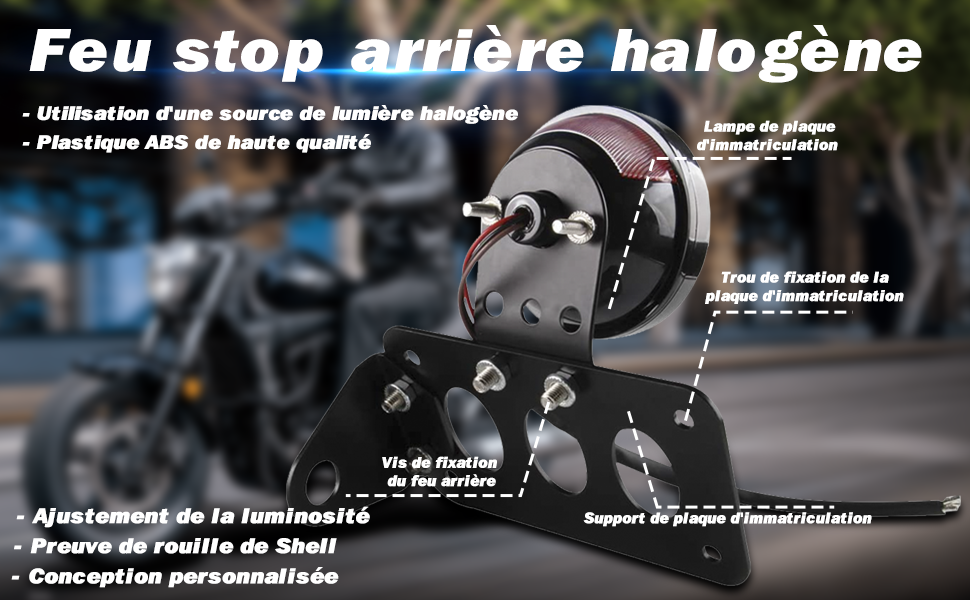 Feu arrière de moto